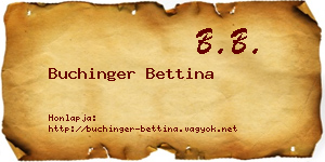 Buchinger Bettina névjegykártya